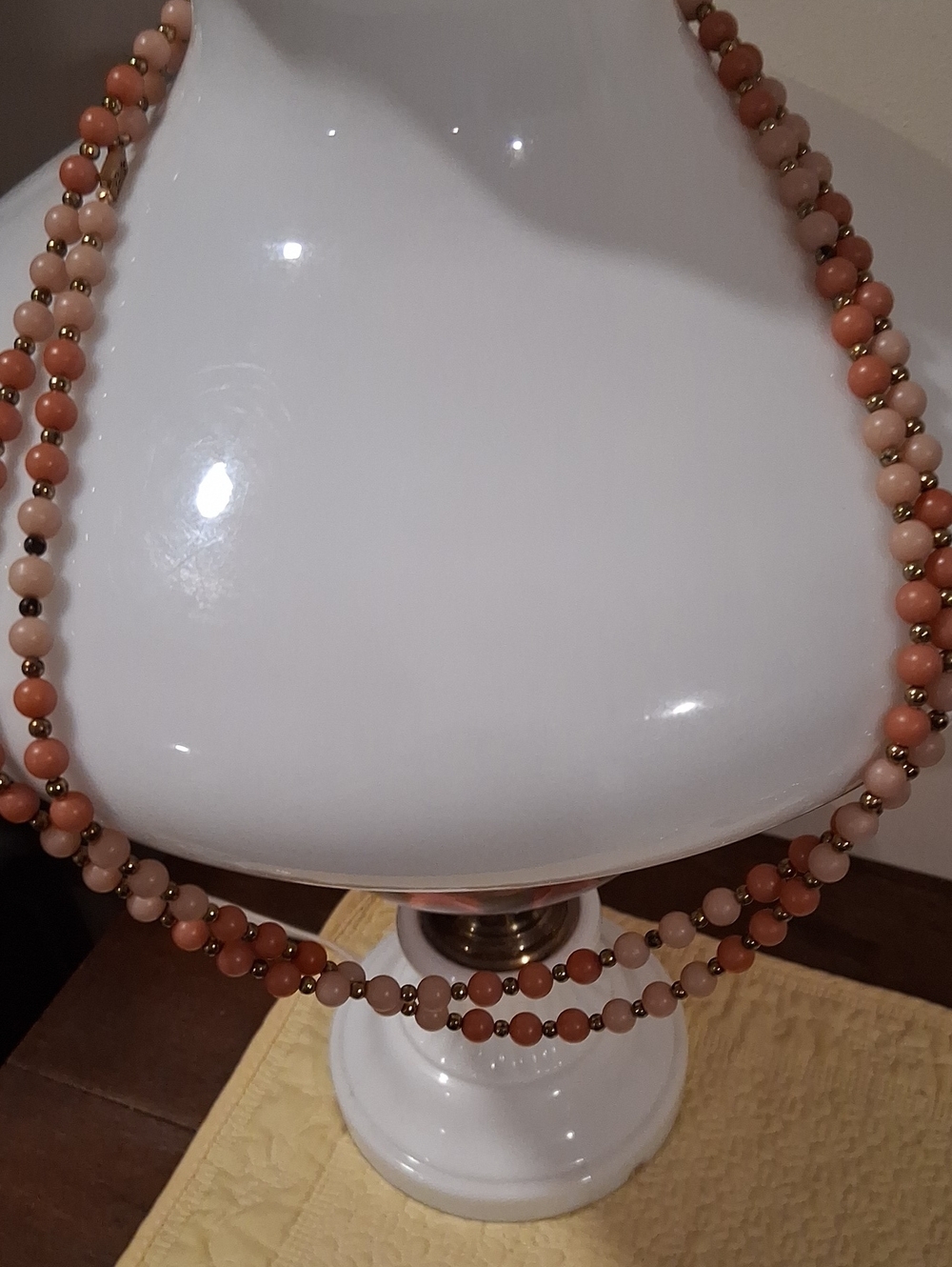 Classic Peach Beaded Necklace